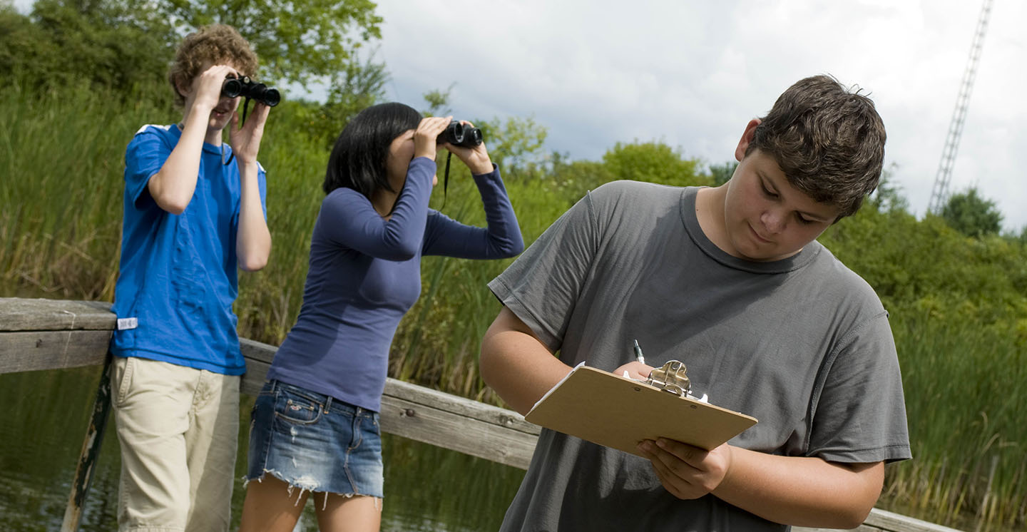 high school students tour Kortright Centre for Conservation