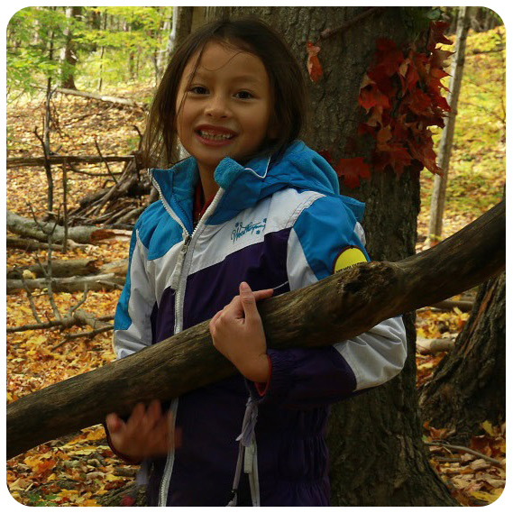 girl takes part in elementary school program at Kortright Centre