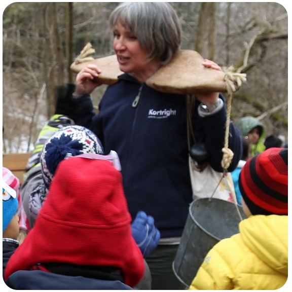 Kortright volunteer at Maple Syrup festival