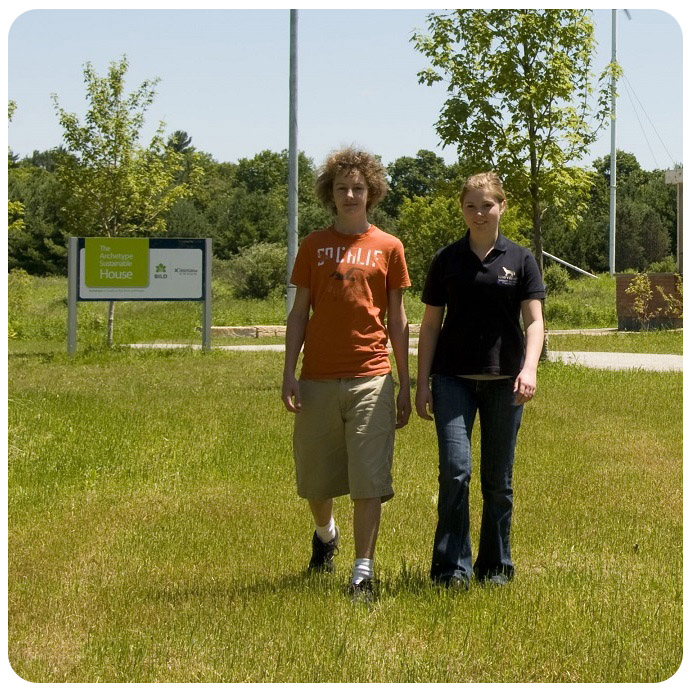 teens outside Archetype Sustainable House at Kortright Centre